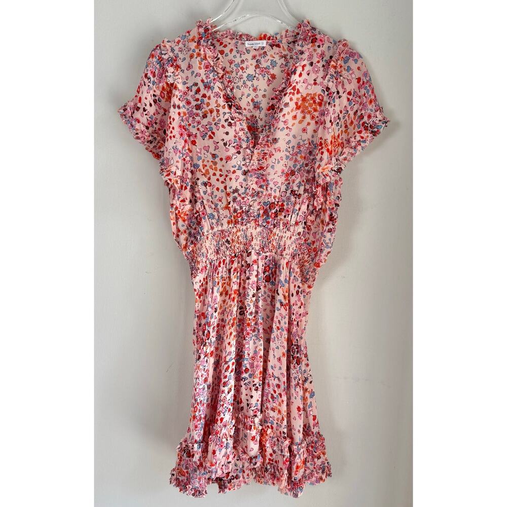 Coquette Mini Dress Poupette St. Barth Amber Women’s Small Ruffled Floral Pink - Picture 2 of 11